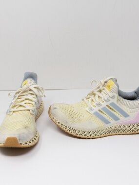 Adidas Women's Ultra 4D Low Top Lace Up Web Mesh Sole Sneakers Shoes Blue Pink